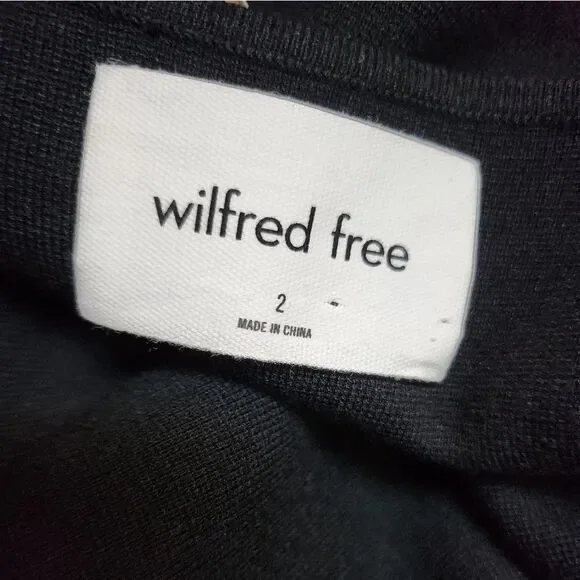 Wilfred Free Aritzia Souvenir Oversized V Neck Sweater Black Size 2 - Picture 5 of 7